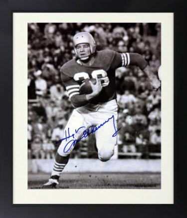 Hugh McElhenny Autographed San Francisco 49ers Vintage B&W NFL Licensed 8 x 10 Photograph Custom Framing- COA (HOF)-Powers Sports Memorabilia