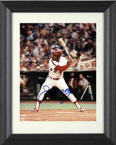 Joe Morgan Autographed Philadelphia Phillies MLB Licensed 8 x 10 Photograph minor dings Custom Framing- Tuff Stuff COA (HOF)-Powers Sports Memorabilia