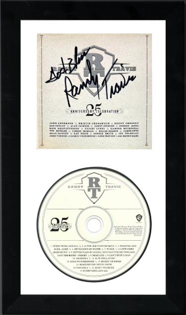 Randy Travis Autographed 2011 25th Anniversary Celebration CD Cover/CD- COA- 6.5x12 Custom Framing Country Music-Powers Sports Memorabilia