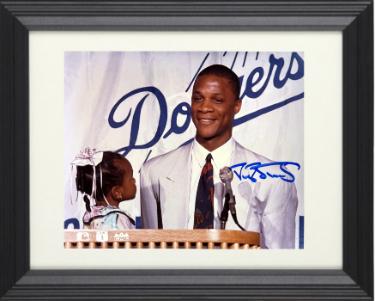 Darryl Strawberry Autographed Los Angeles Dodgers MLB Licensed 8 x 10 Photograph Custom Framing-COA (8X AS)-Powers Sports Memorabilia