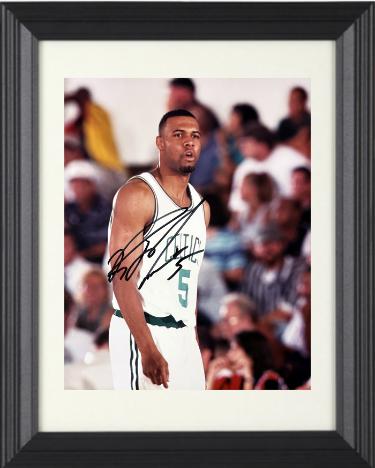 Ron Mercer Autographed Boston Celtics 8 x 10 Photograph #5 minor dings Custom Framing- Notarized COA (Kentucky Wildcats)-Powers Sports Memorabilia