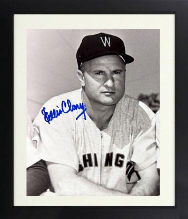 Ellis Clary Autographed Washington Senators Vintage B&W 8 x 10 Photograph Custom Framing- COA/Show Ticket-Powers Sports Memorabilia