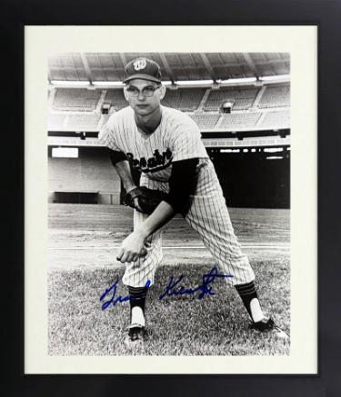Frank Kreutzer Autographed Washington Senators Vintage B&W 8 x 10 Photograph Custom Framing- COA/Show Ticket-Powers Sports Memorabilia