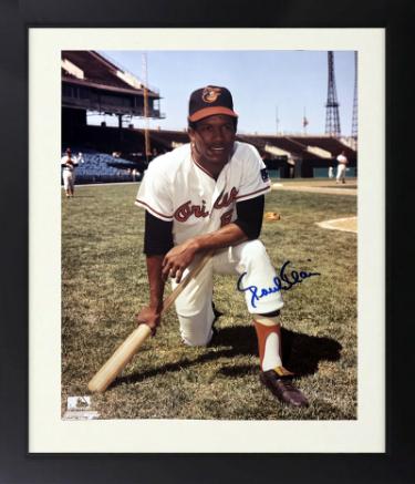 Paul Blair Autographed Baltimore Orioles MLB 8 x 10 Photograph Custom Framing Dings COA (4X WS Champ/8X GG)-Powers Sports Memorabilia