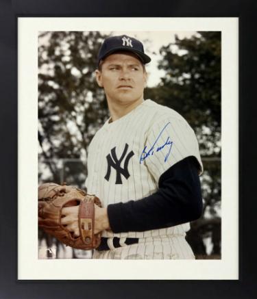 Bob Turley Autographed New York Yankees MLB 8 x 10 Photograph Custom Framing imperfect- COA (1958 CY/WS MVP)-Powers Sports Memorabilia