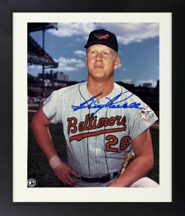 Boog Powell Autographed Baltimore Orioles MLB 8 x 10 Photograph Custom Framing minor dings - COA- (AL MVP)-Powers Sports Memorabilia