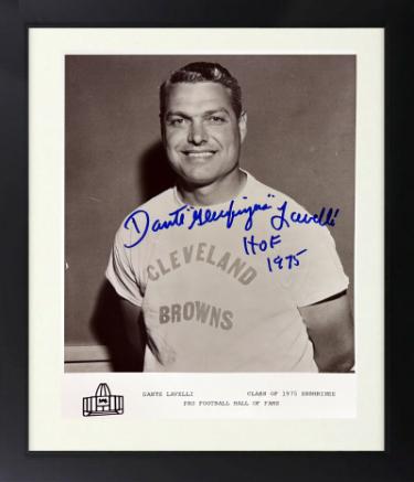 Dante Lavelli Autographed HOF Enshrinee 8 x 10 Photograph Custom Framing Gluefingers/HOF dings- COA- Browns-Powers Sports Memorabilia