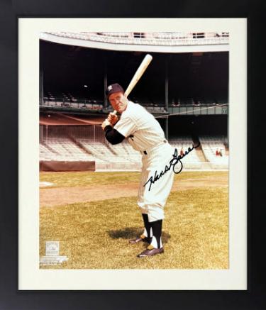 Hank Bauer Autographed New York Yankees MLB 8 x 10 Photograph Custom Framing imperfect- COA (7X WS Champ) - CTBL_f46205-Powers Sports Memorabilia