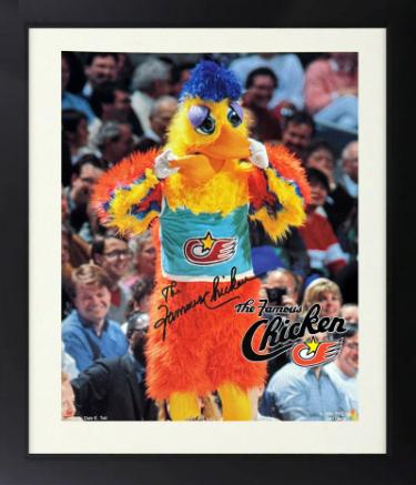 The Famous Chicken Autographed 1991 San Diego Padres 8 x 10 Photograph Custom Framing imperfect - COA-Powers Sports Memorabilia