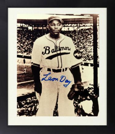 Leon Day Autographed Baltimore Elite Giants Negro League 8 x 10 Photograph Custom Framing- COA/Ticket/HOF-Powers Sports Memorabilia