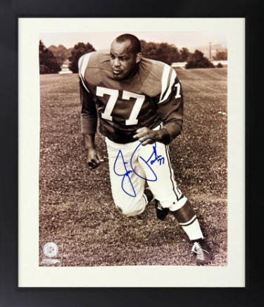 Jim Parker Autographed Baltimore Colts NFL 8 x 10 Photograph Custom Framing #77 minor dings- COA-Powers Sports Memorabilia