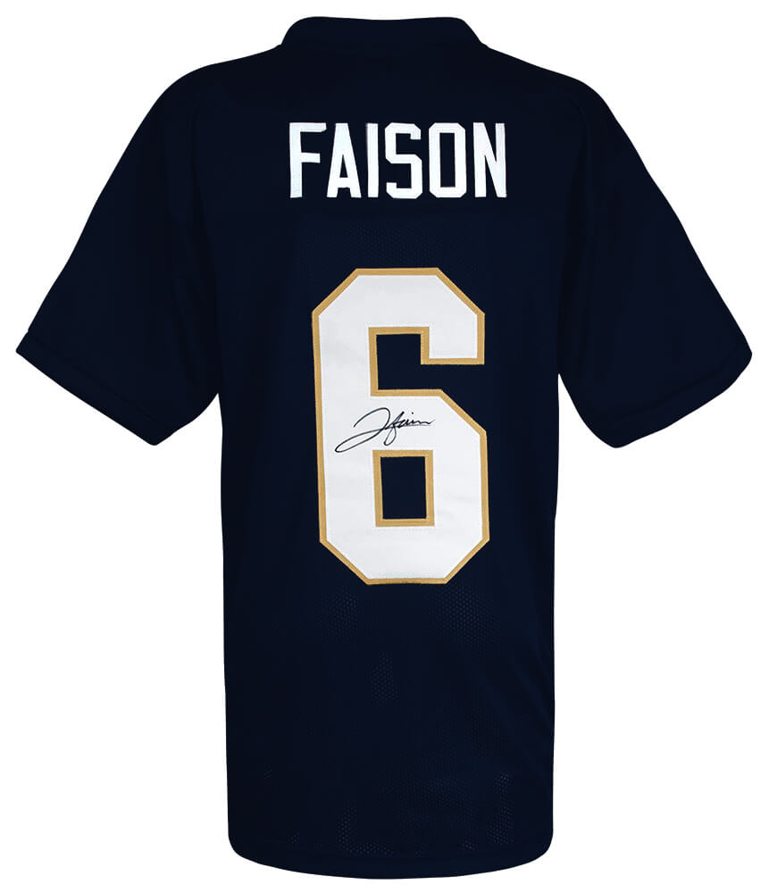Jordan Faison Autographed Navy Custom College Football Jersey-Powers Sports Memorabilia