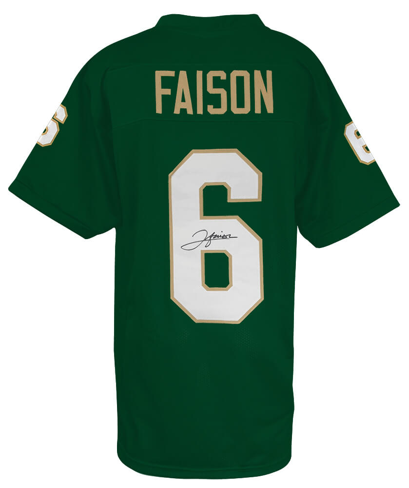 Jordan Faison Autographed Green Custom College Football Jersey-Powers Sports Memorabilia