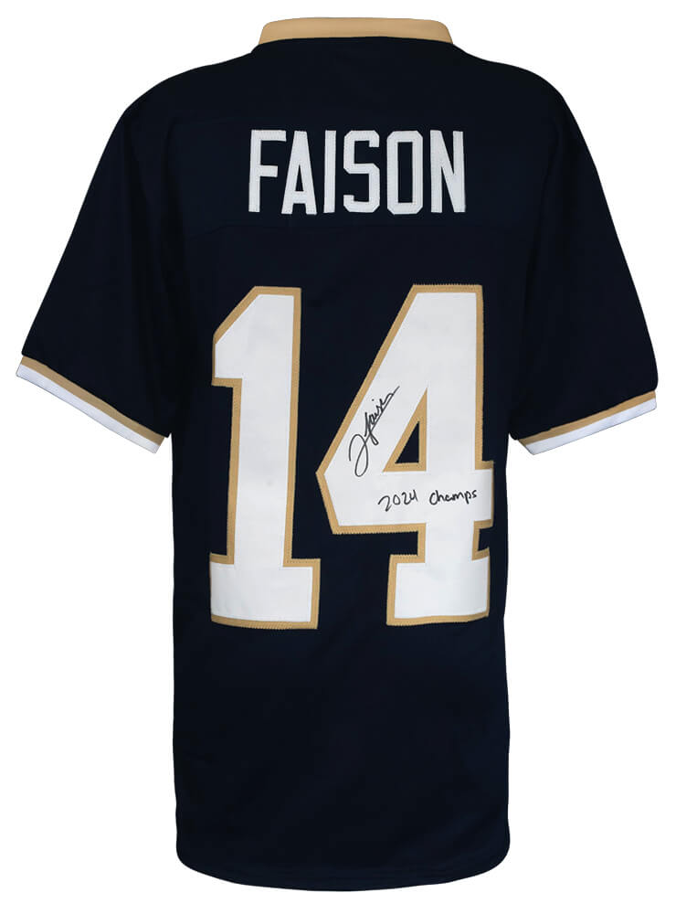 Jordan Faison Autographed Navy Custom Lacrosse Jersey w/ 2024 Champs-Powers Sports Memorabilia
