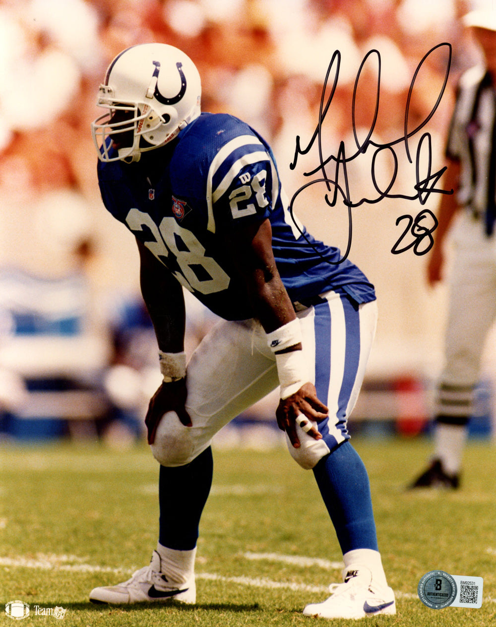 Marshall Faulk Indianapolis Colts Signed 8x10 Photo - Beckett Beckett-Powers Sports Memorabilia
