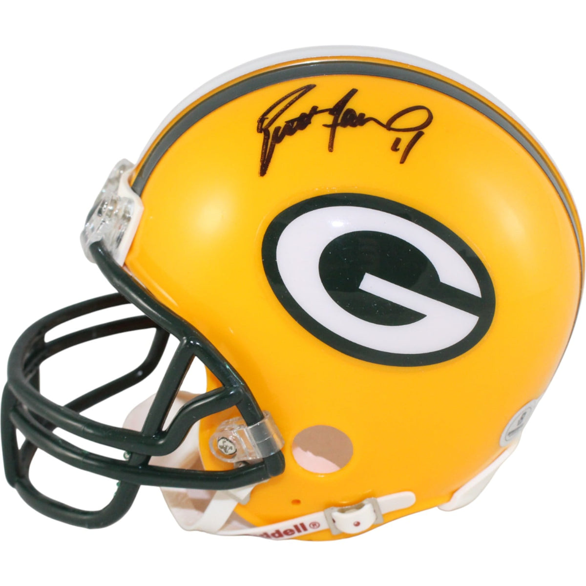 Brett Favre Signed Green Bay Packers Mini Helmet Left Side – Beckett Authenticated-Powers Sports Memorabilia
