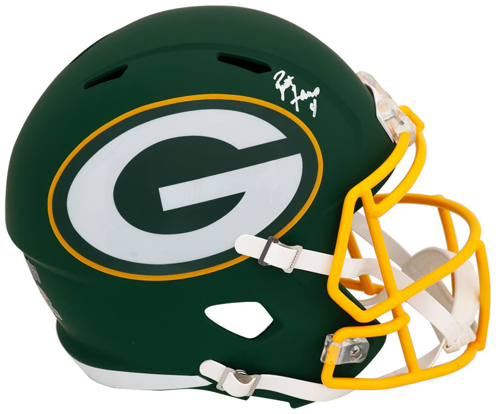 Brett Favre Autographed Green Bay Packers AMP Alternate Riddell Full Size Speed Replica Helmet-Powers Sports Memorabilia
