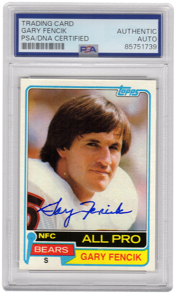 Gary Fencik Autographed Chicago Bears 1981 Topps Football Trading Card #40 - (PSA Encapsulated)-Powers Sports Memorabilia
