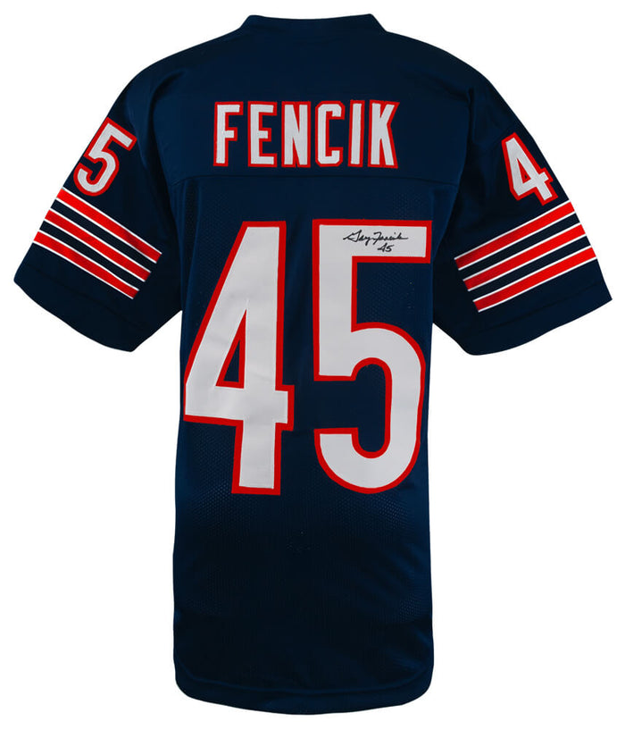Gary Fencik Autographed Navy Custom Football Jersey-Powers Sports Memorabilia