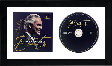 Andrea Bocelli Autographed 2024 Duets- 30th Anniversary Art Insert, 2CD Custom Framing- COA - CTBL_FF40866-Powers Sports Memorabilia