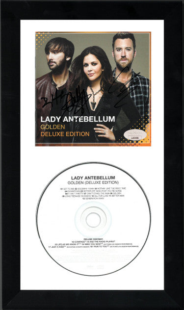 Lady Antebellum Band (Lady A) 2013 Golden Album Cover with CD 6.5x12 Custom Framing-JSA- Hillary Scott/Charles Kelley/Dave Haywood-Powers Sports Memorabilia