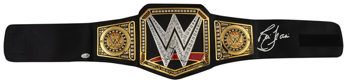 Ric Flair Autographed WWE 2020 World Heavyweight Champion Replica Toy Wrestling Black Belt - (JSA)-Powers Sports Memorabilia