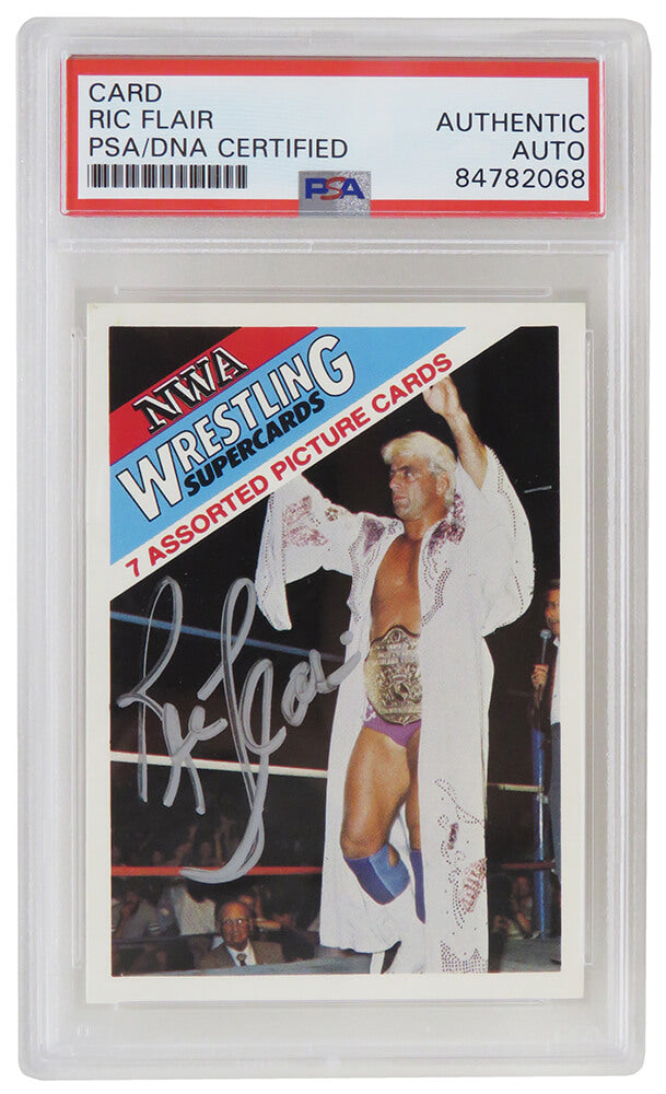 Ric Flair Autographed NWA 1988 Wonderama Wrestling Trading Card PSA-Powers Sports Memorabilia