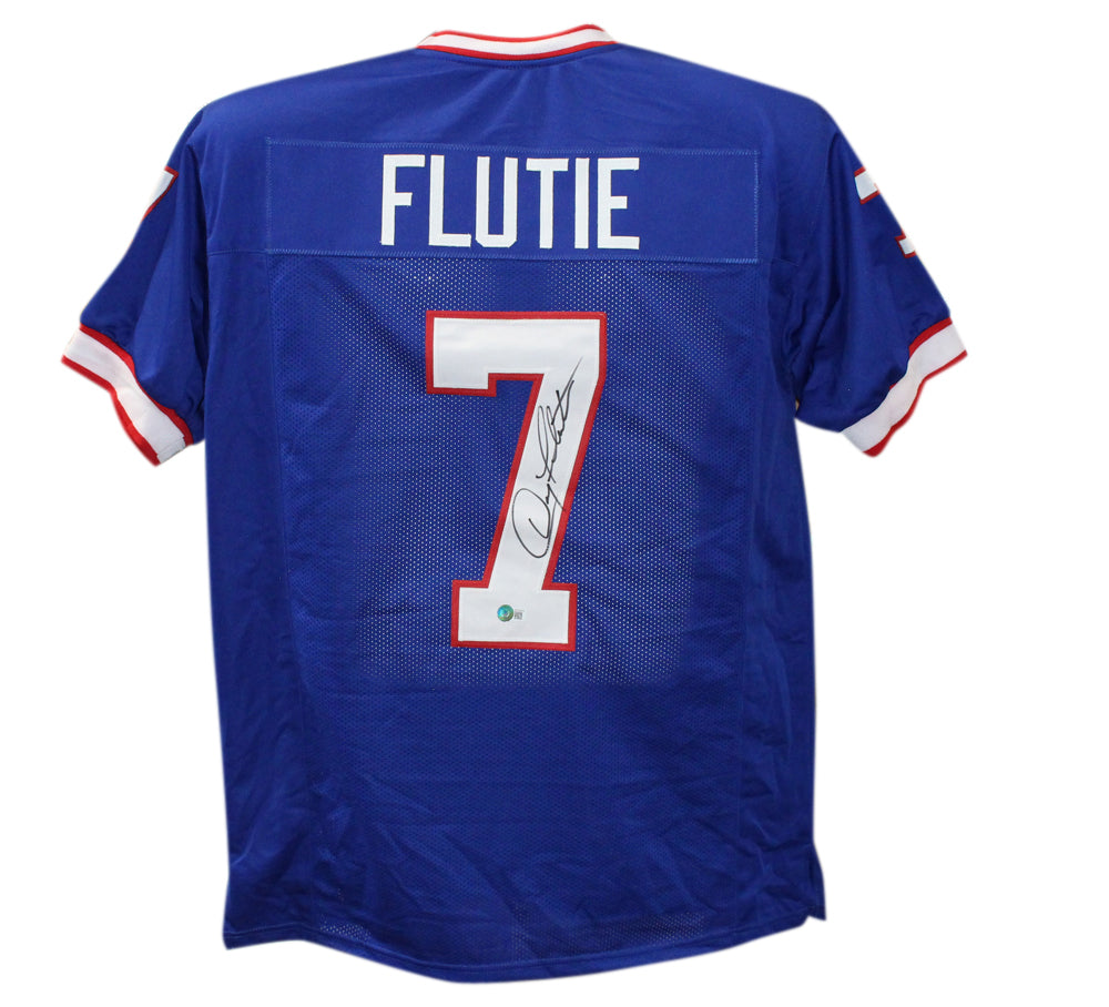 Doug Flutie Pro Style Blue XL Signed Jersey – Beckett Authenticated-Powers Sports Memorabilia