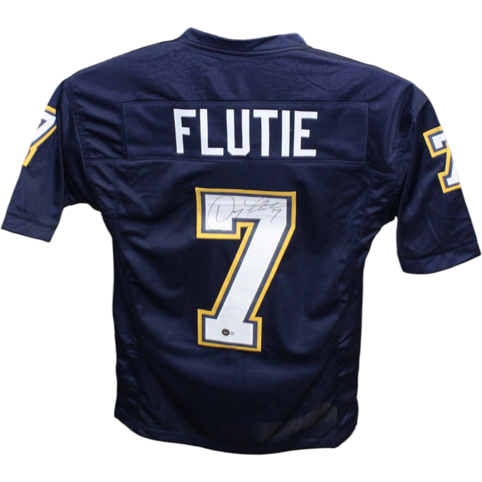 Doug Flutie Signed Pro Style Jersey Blue – Super Bowl – Beckett Authenticated-Powers Sports Memorabilia