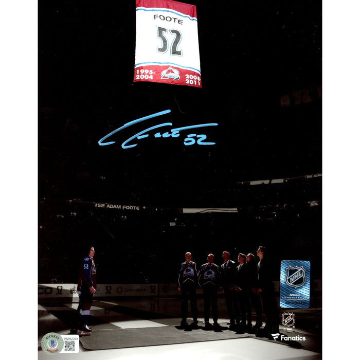 Adam Foote Signed Colorado Avalanche 8x10 Photo – Vertical – Beckett Authenticated-Powers Sports Memorabilia
