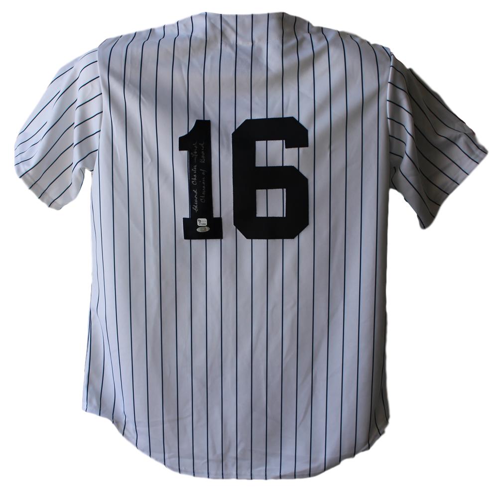 Whitey Ford Signed New York Yankees Majestic White L Jersey – Steiner Authenticated-Powers Sports Memorabilia