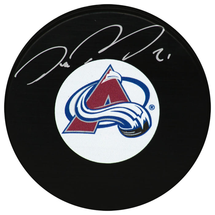 Peter Forsberg Autographed Colorado Avalanche Logo Hockey Puck-Powers Sports Memorabilia