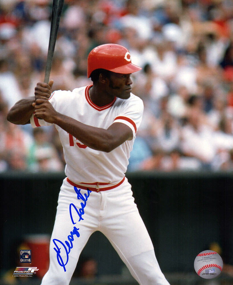 George Foster Autographed Cincinnati Reds Batting Action 8x10 Photo-Powers Sports Memorabilia