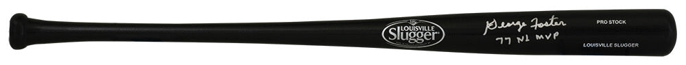 George Foster Autographed Louisville Slugger Pro Black Baseball Bat-Powers Sports Memorabilia