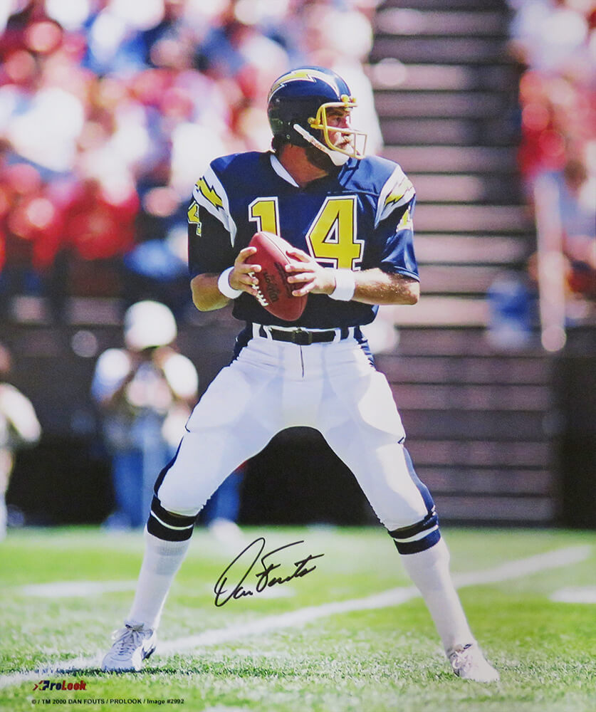 Dan Fouts Los Angeles Chargers Autographed Jersey Drop Back 16x20 Photo-Powers Sports Memorabilia