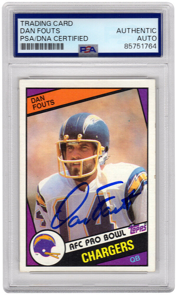 Dan Fouts Autographed Chargers 1984 Topps Football Card #179 - (PSA Encapsulated)-Powers Sports Memorabilia