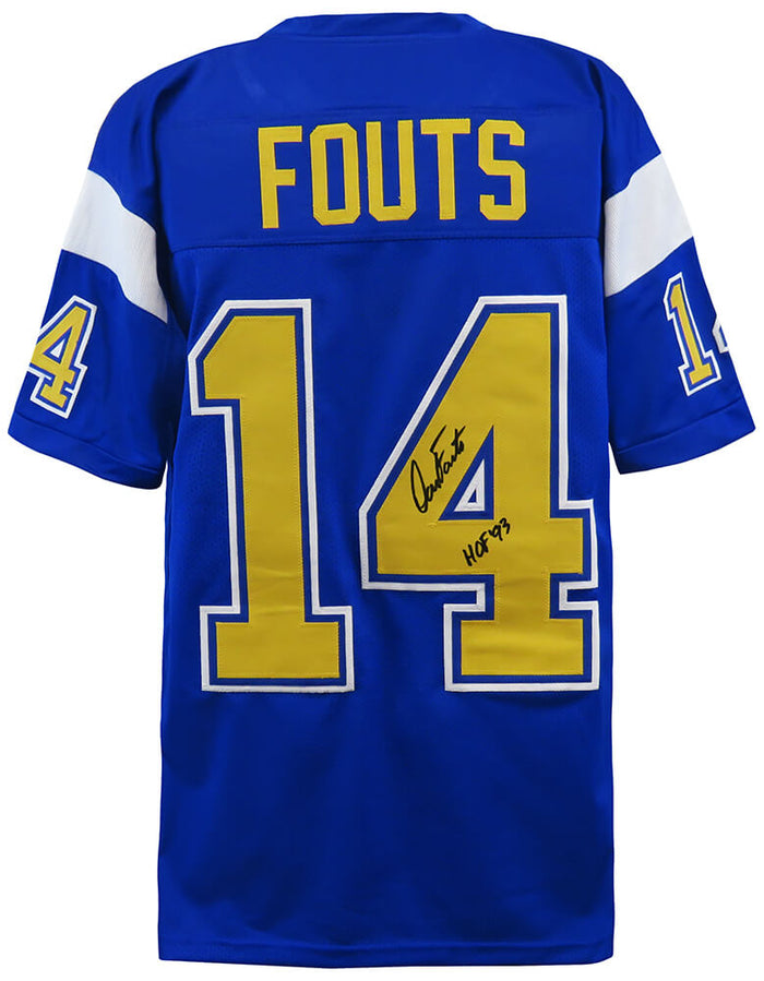 Dan Fouts Autographed Navy Throwback Custom Football Jersey with HOF'93-Powers Sports Memorabilia
