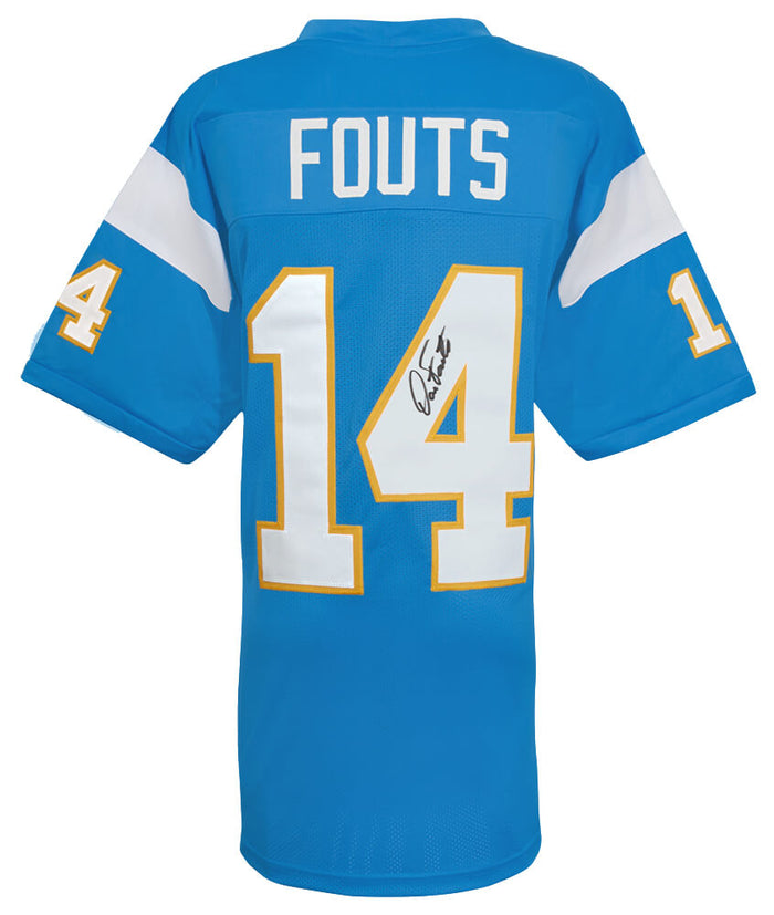 Dan Fouts Autographed Powder Blue Throwback Football Jersey-Powers Sports Memorabilia