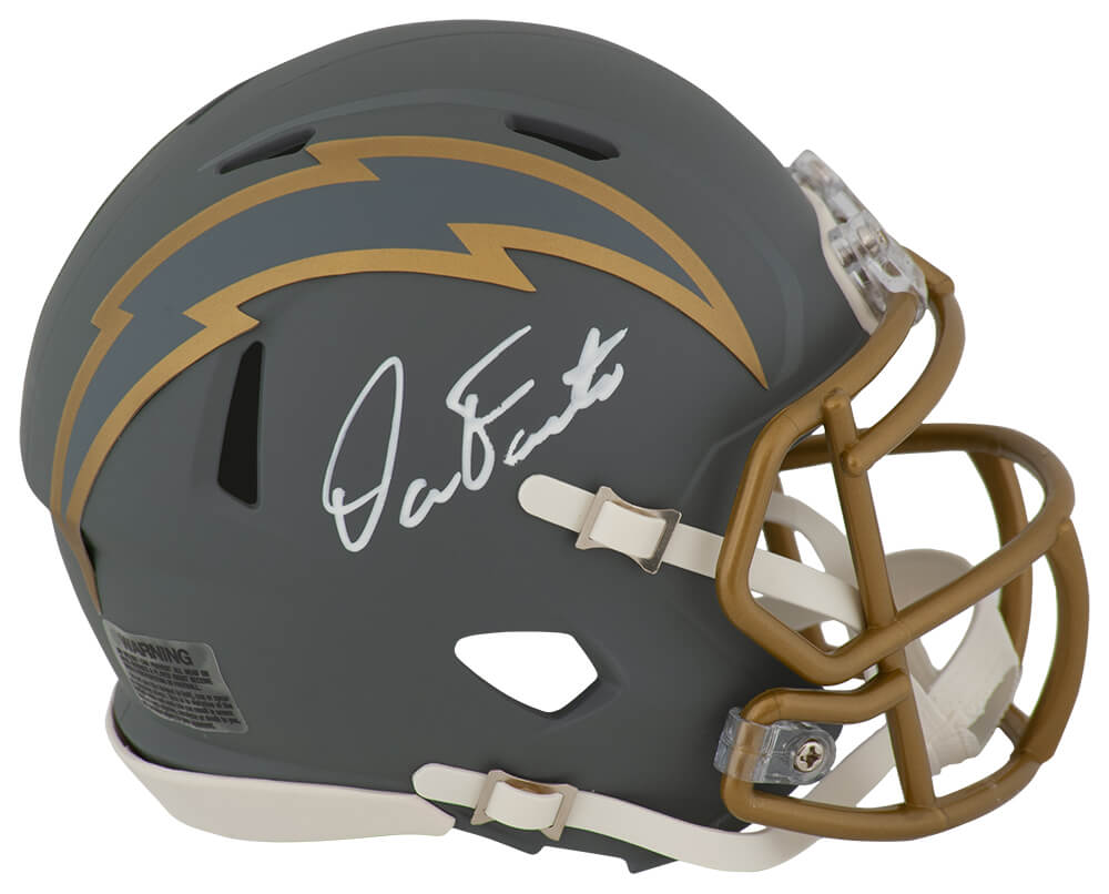 Dan Fouts Autographed Chargers SLATE Riddell Speed Mini Helmet-Powers Sports Memorabilia