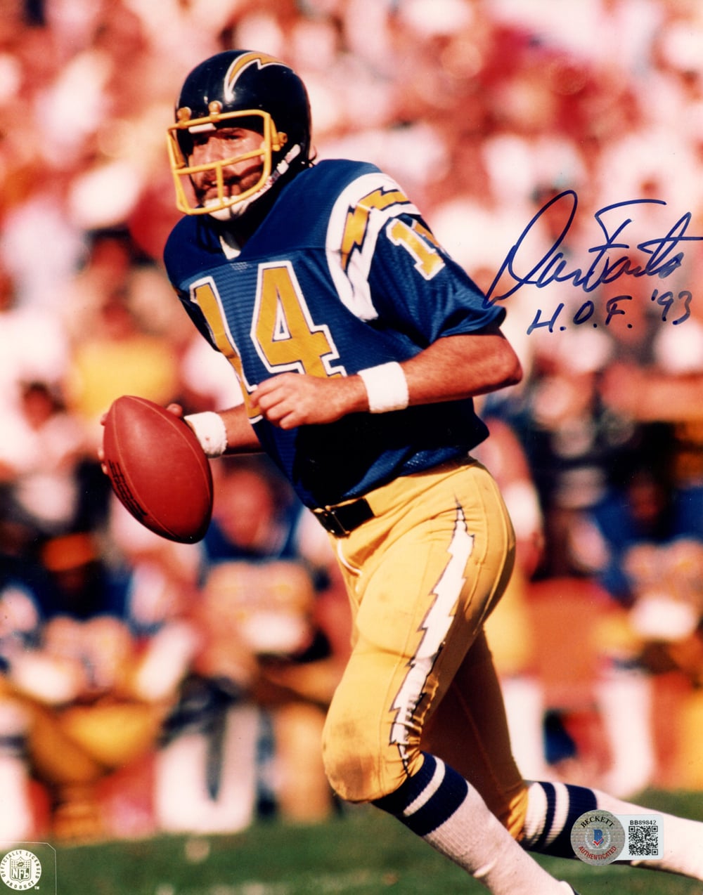 Dan Fouts San Diego Chargers Signed 8x10 Photo - HOF Beckett Beckett-Powers Sports Memorabilia
