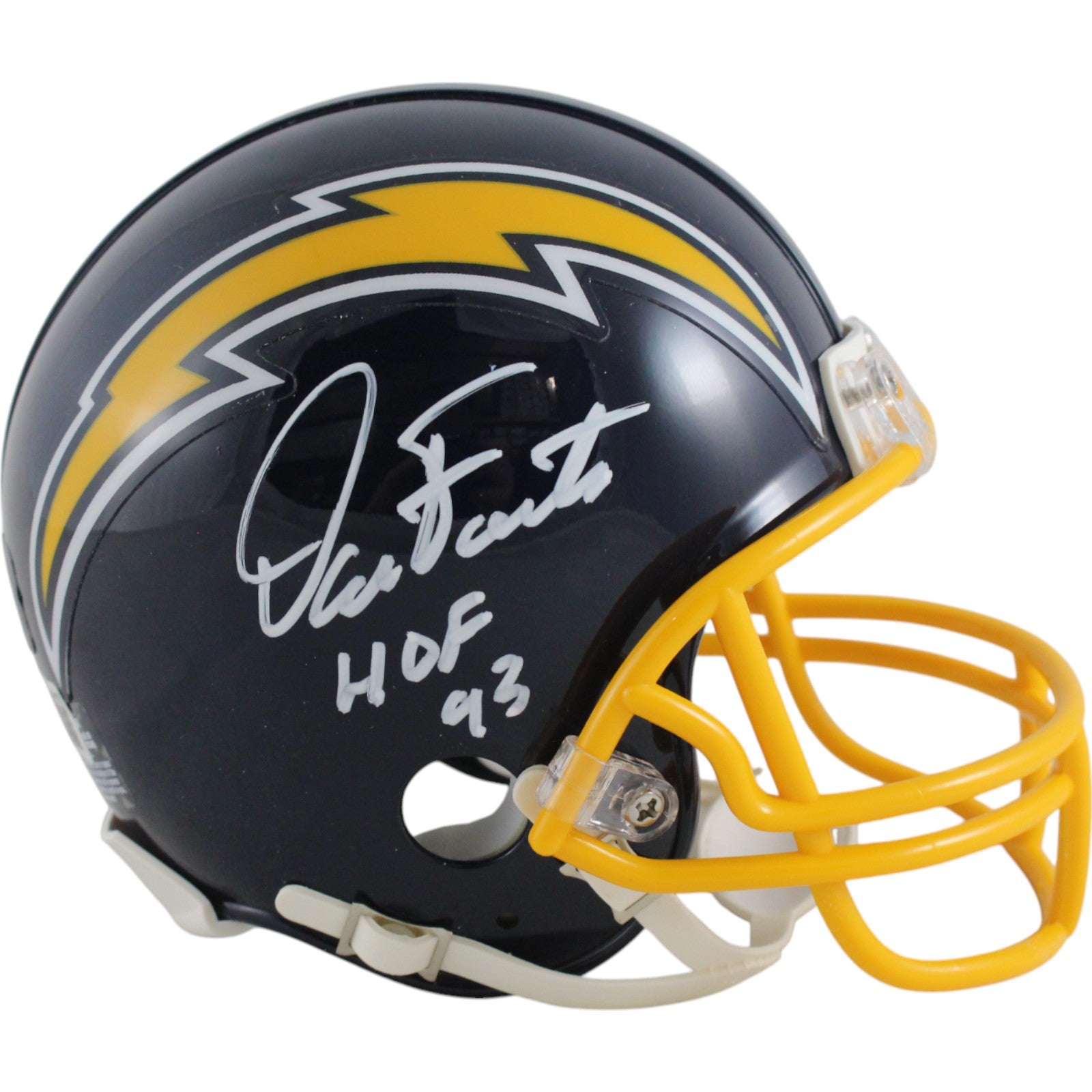 Dan Fouts San Diego Chargers TB 74-87 VSR4 Signed Mini Helmet HOF-Powers Sports Memorabilia