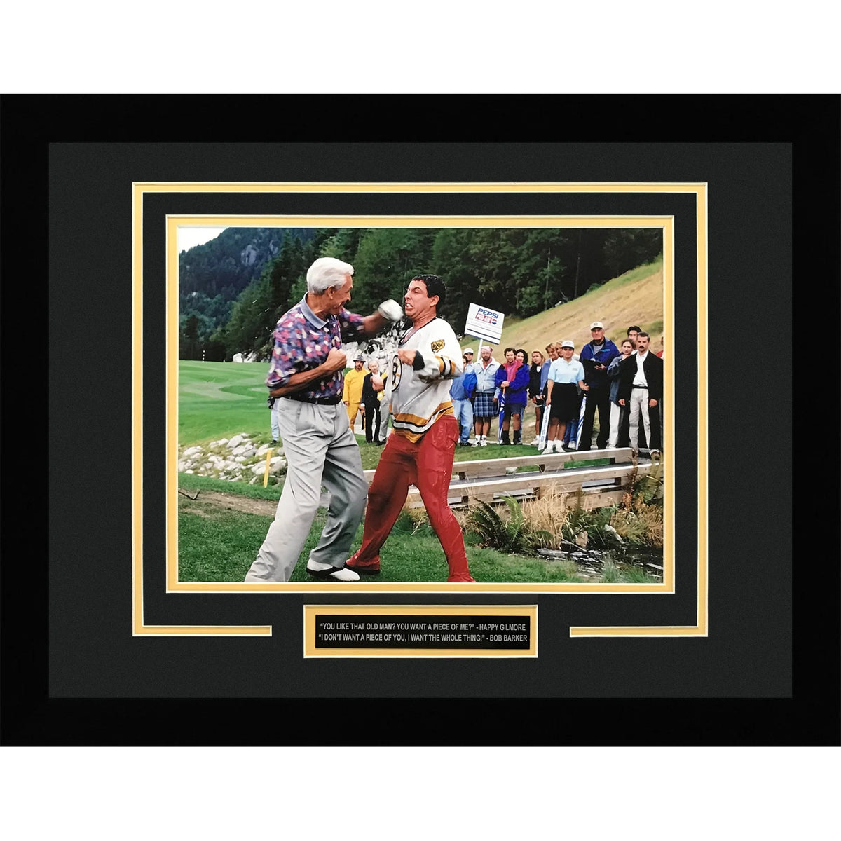 Adam Sandler And Bob Barker Deluxe Framed Happy Gilmore 11x14 Photo with Quote | Collectible Memorabilia-Powers Sports Memorabilia