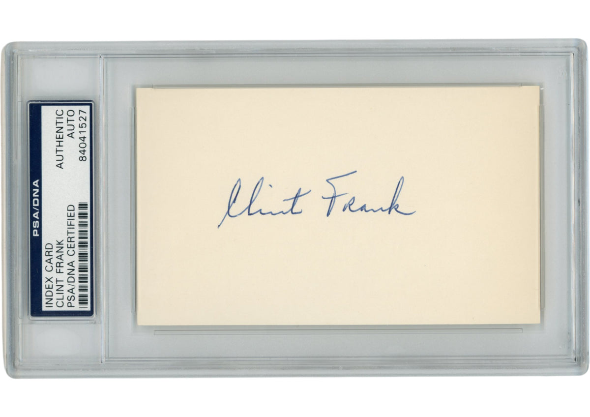 Clint Frank Yale Bulldogs Signed Mini Helmet - Index Slabbed PSA PSA-Powers Sports Memorabilia