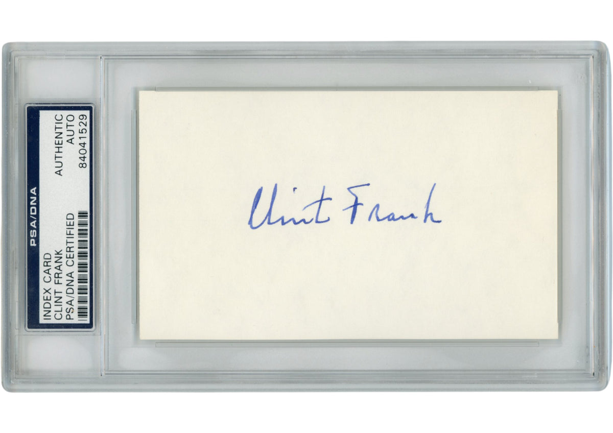 Clint Frank Yale Bulldogs Signed Mini Helmet - Index Slabbed PSA PSA - 54896-Powers Sports Memorabilia