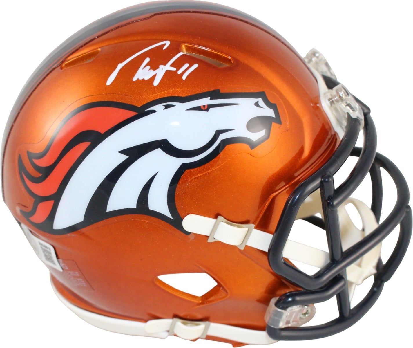 Troy Franklin Signed Denver Broncos Flash Mini Helmet – Beckett Authenticated-Powers Sports Memorabilia