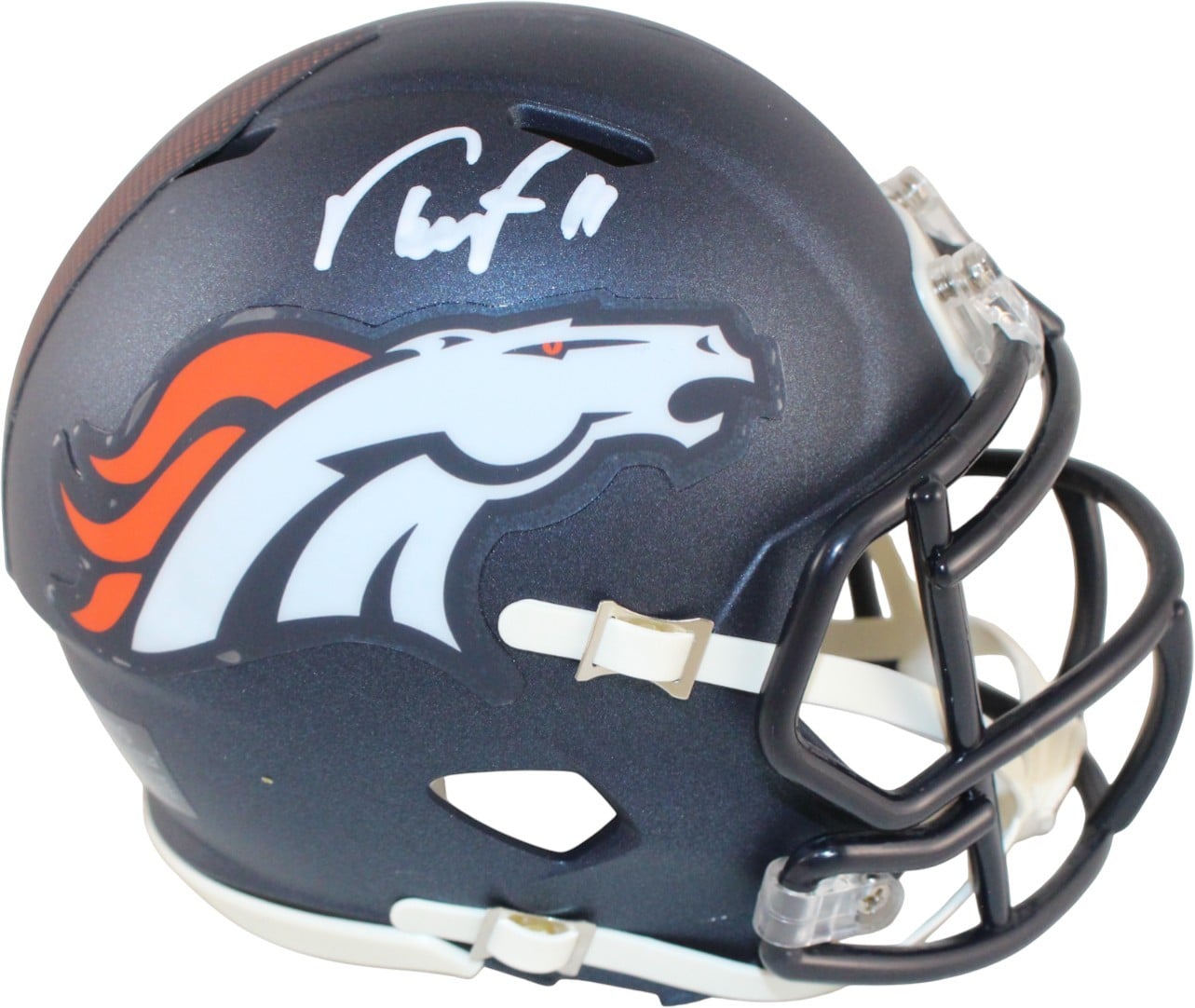 Troy Franklin Signed Denver Broncos Mini Helmet Beckett WIT-Powers Sports Memorabilia