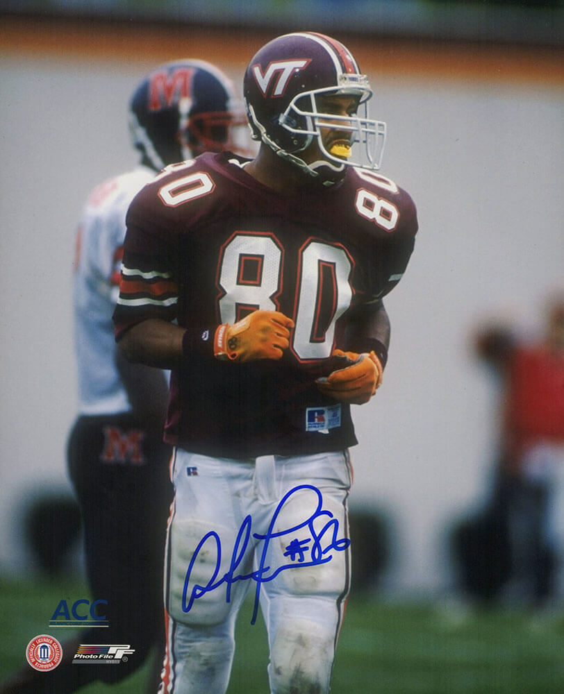 Antonio Freeman Autographed Virginia Tech Action 8x10 Photo-Powers Sports Memorabilia