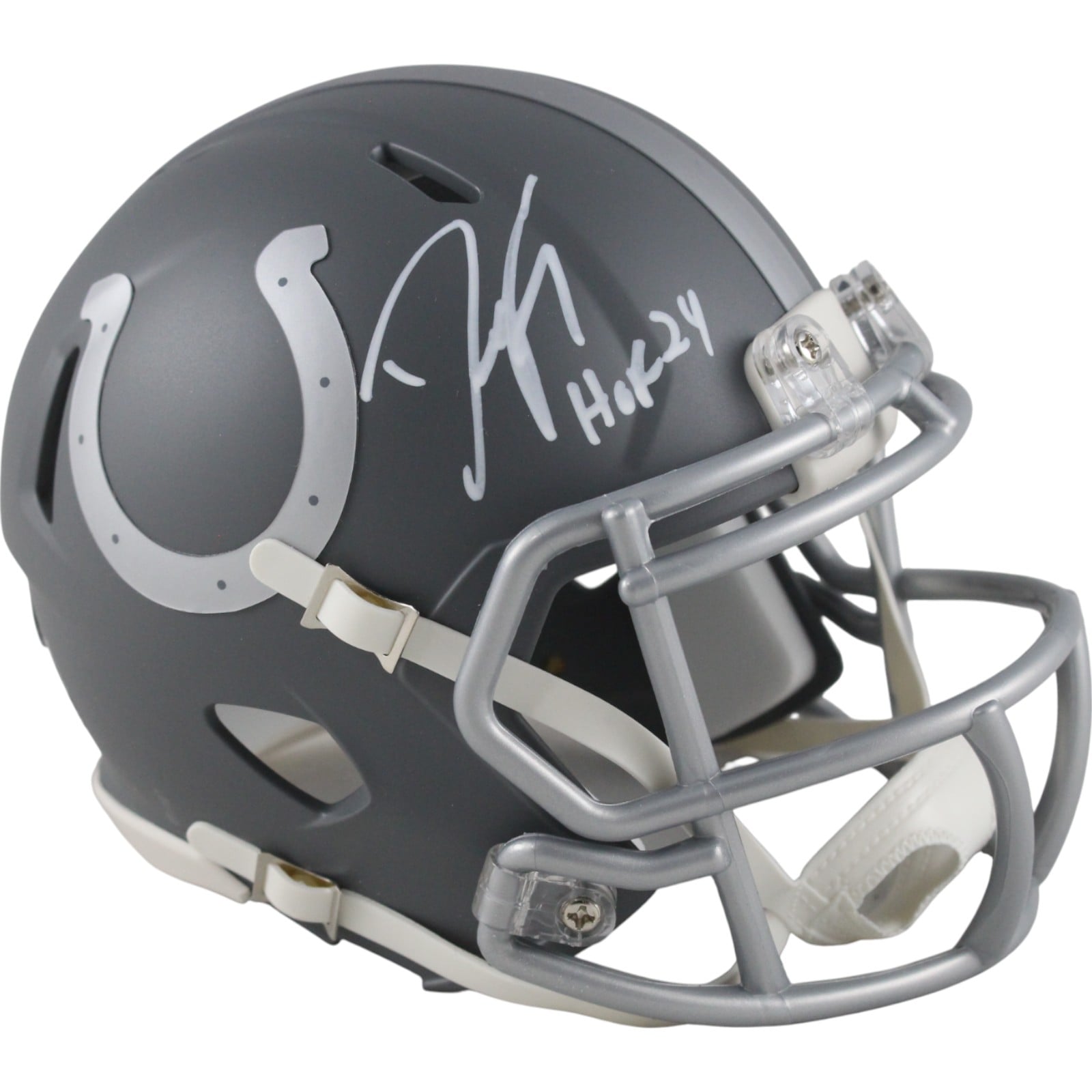 Dwight Freeney Signed Indianapolis Colts Slate Mini Helmet HOF – Beckett Authenticated-Powers Sports Memorabilia