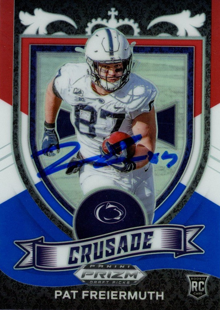 Pat Freiermuth Penn State Signed Card - 21 Prizm Draft Crusade Red White Blue #173 Beckett Beckett-Powers Sports Memorabilia