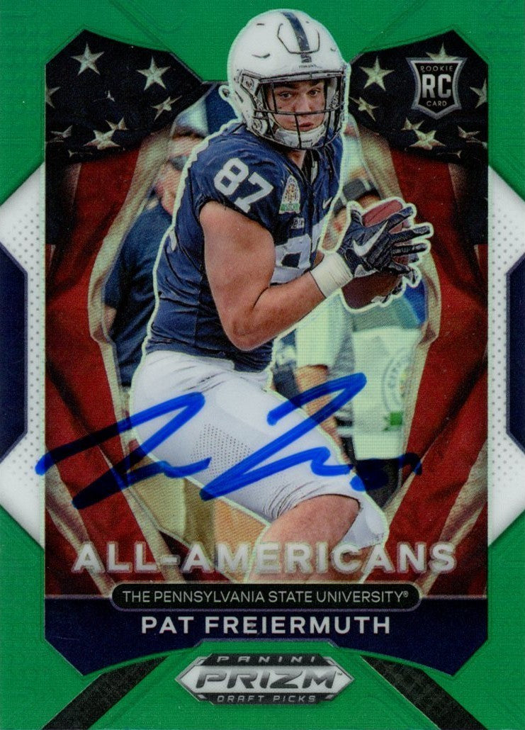 Pat Freiermuth Penn State Signed Card - 21 Prizm Draft Picks USA Green #184 Beckett Beckett-Powers Sports Memorabilia